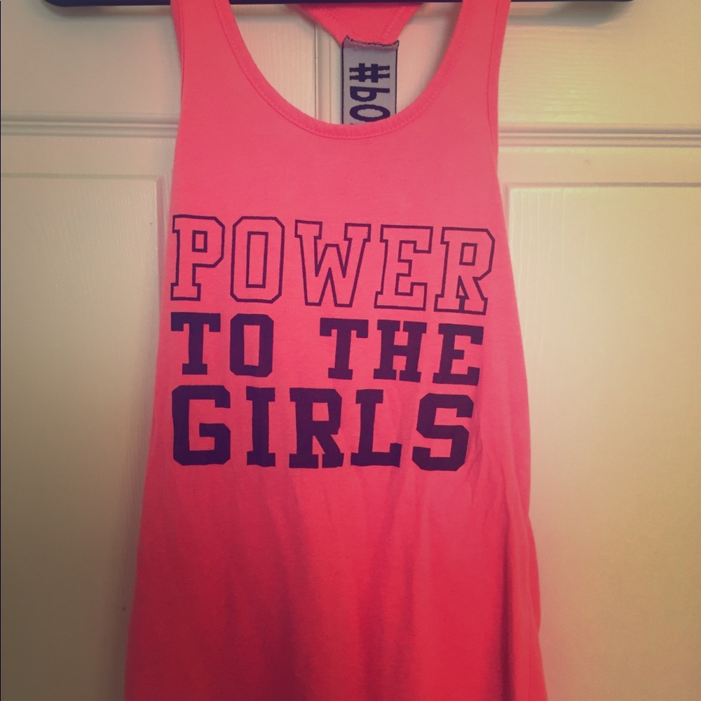 Power to the girls work out tank top